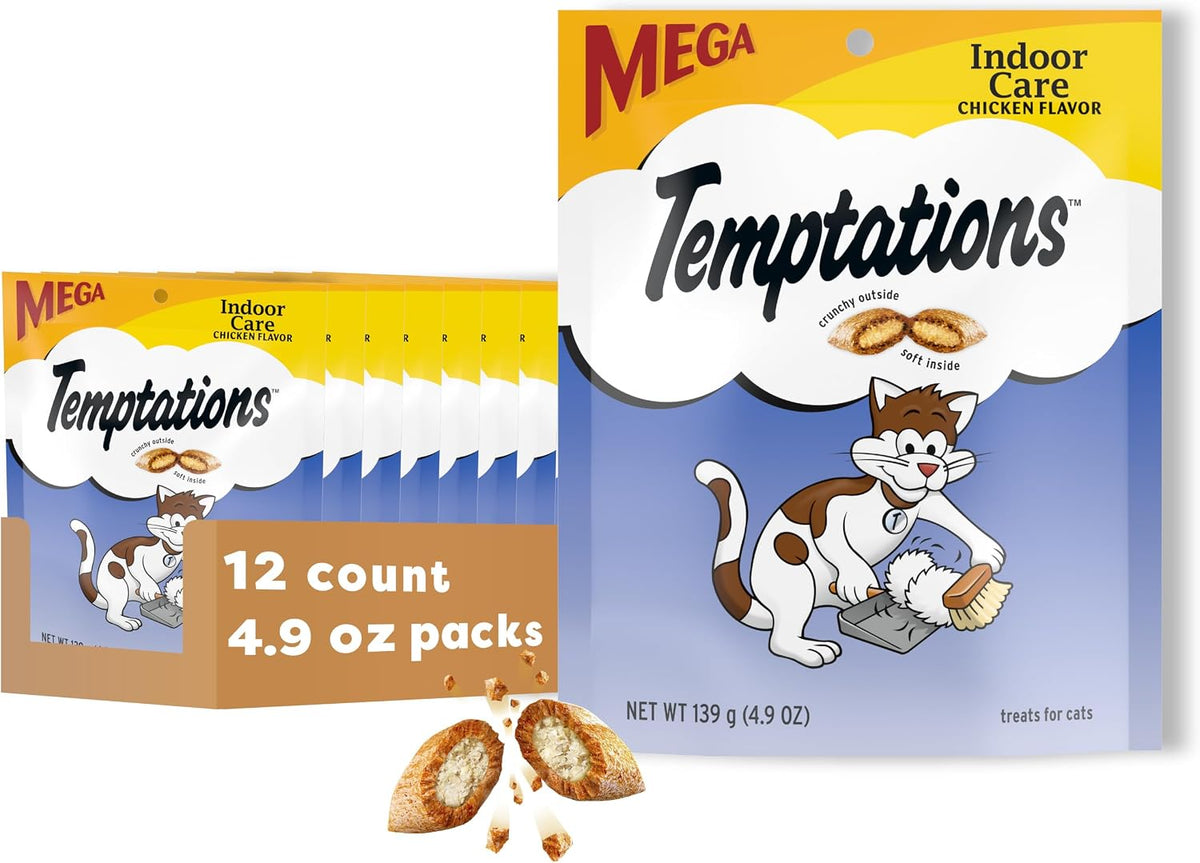 Indoor Care Crunchy Cat Treats, Chicken, 4.9 Oz, 10 Pack