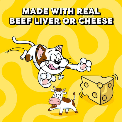 Creamy Puree Lickable Cat Treats, Beef Liver & Cheese, 24 Count