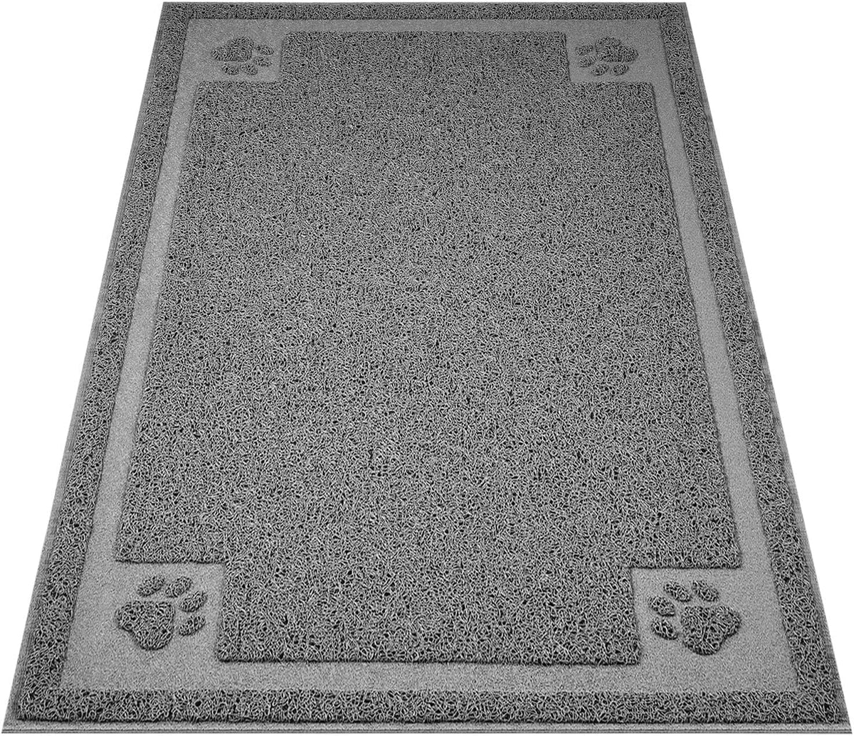 Large Cat Litter Mat Trapper 35"×23", Waterproof, Non-Slip, Gray