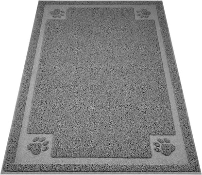 Large Cat Litter Mat Trapper 35"×23", Waterproof, Non-Slip, Gray
