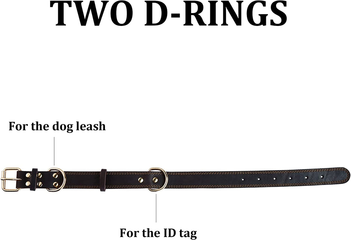 Leather Dog Collar Genuine Cute for Small Dogs(S:0.8" Wide 13.4-15.8" Neck)