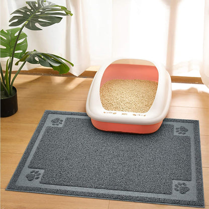 Large Cat Litter Mat Trapper 35"×23", Waterproof, Non-Slip, Gray