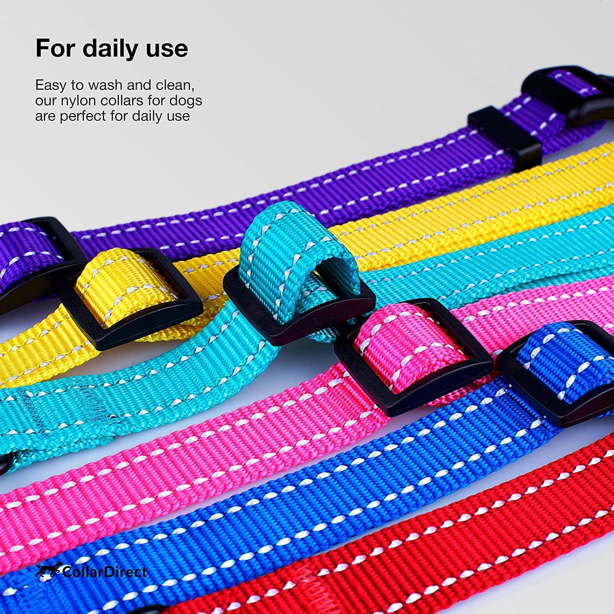Reflective Dog Collar, Quick-Release Buckle (Orange, 10-13 Inch)