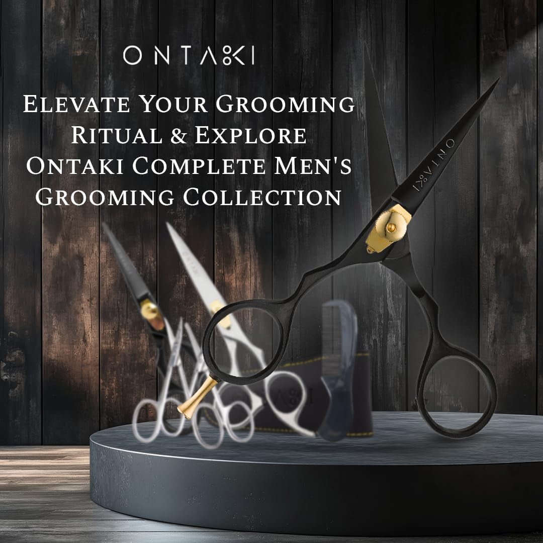 Beard & Mustache Scissors & Combs - 5.5" Japanese Steel, Black