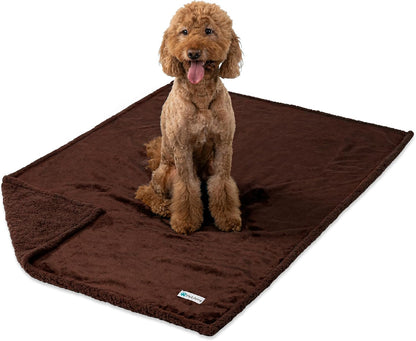 Waterproof Dog Blanket for Large Dog Cat Pet, 60X80, Brown Sherpa