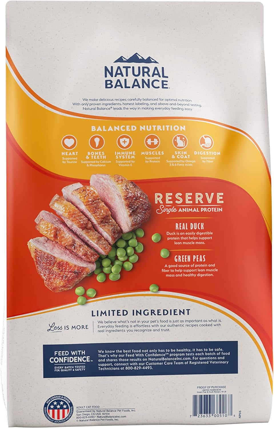 Limited Ingredient Cat Food, Duck & Green Pea, 10 Lb