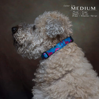Animal Bug Themed Dog Collar (Flamingo, Medium)
