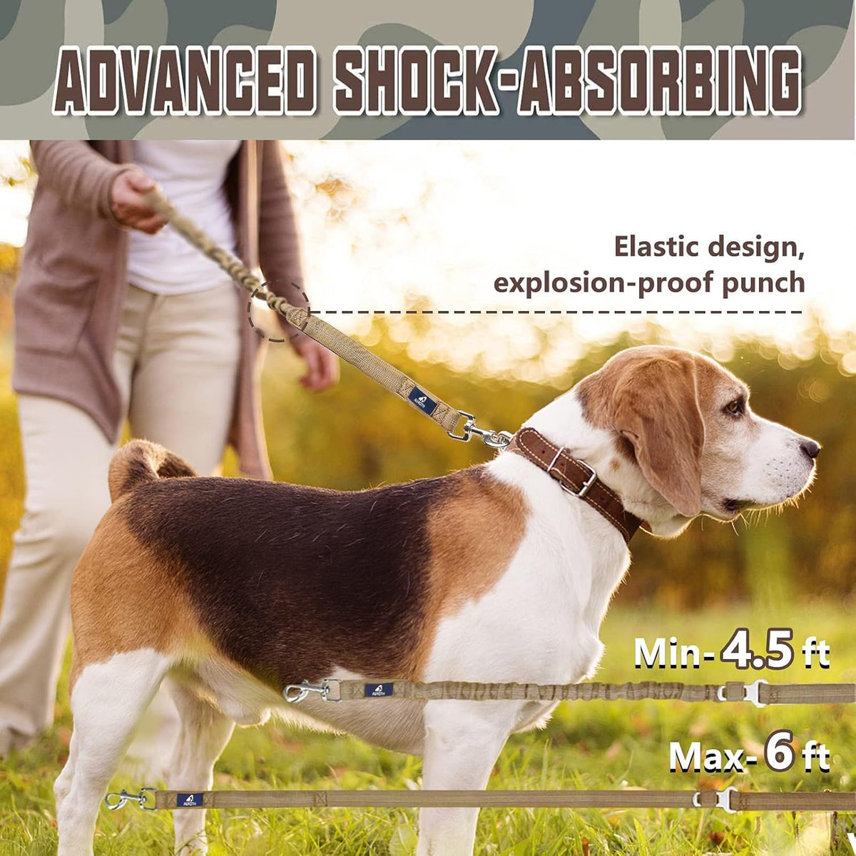 Bungee Dog Leash for Large Dogs, No Pull for Shock Absorption