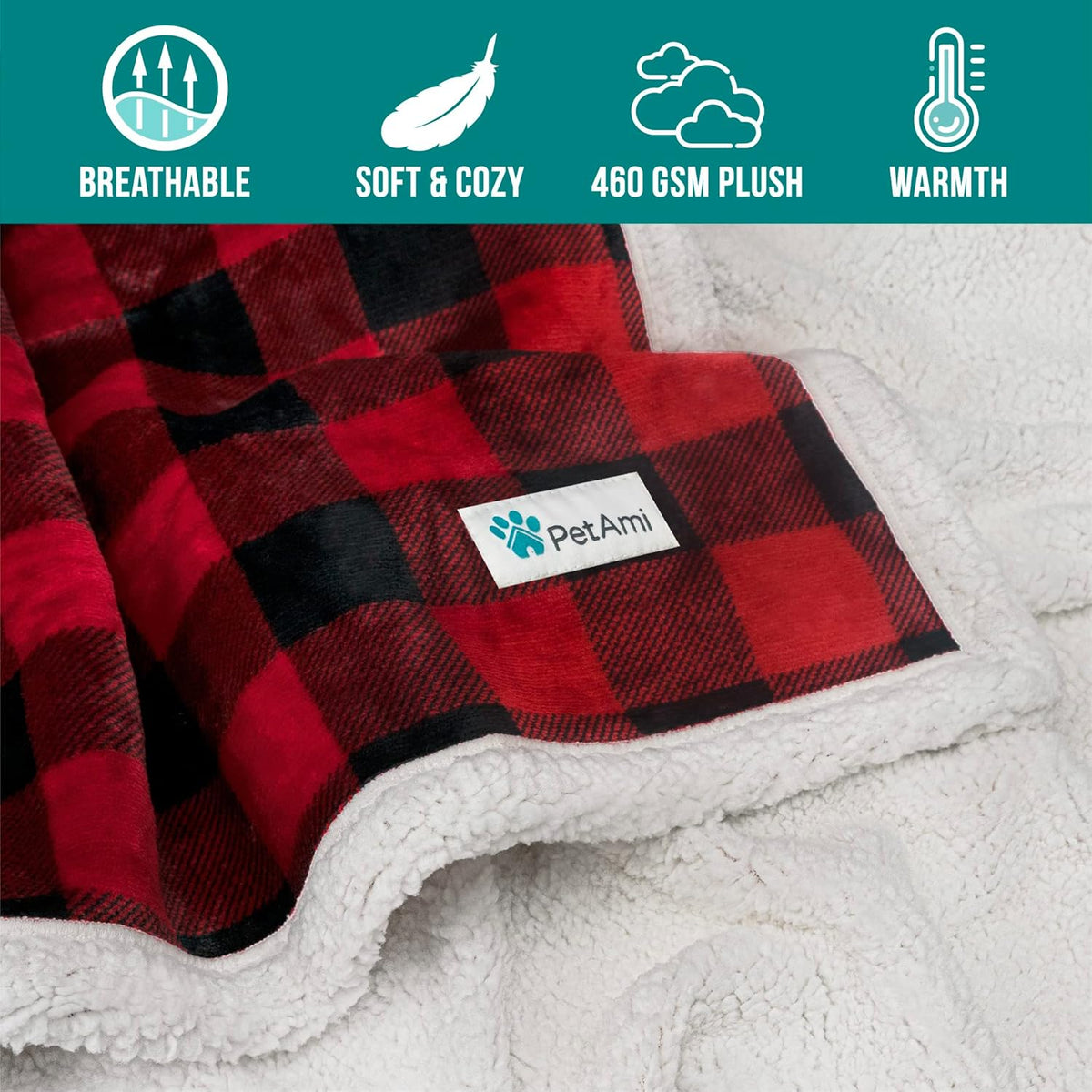 Dog Blanket for Medium Small Pet Cat Puppy Kitten, 60X40 Checker Red