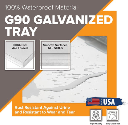 Metal Dog Crate & Kennel Replacement Tray/Pan, Galvanized, 24X16 In