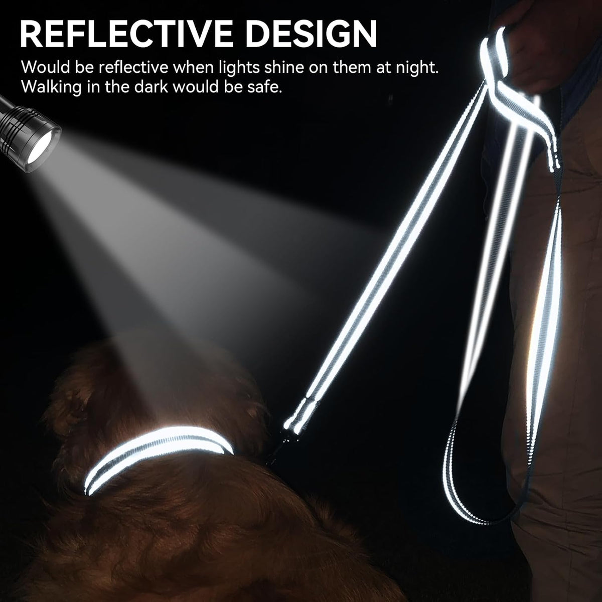 Reflective Dog Leash for Small Dogs, 5 FT X 3/4", Gray