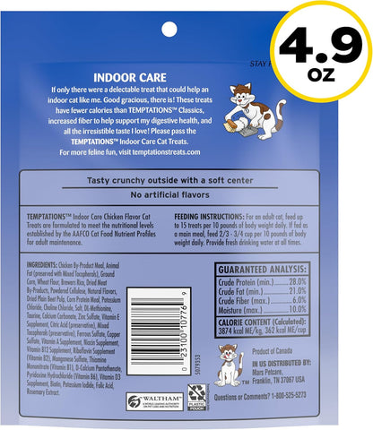 Indoor Care Crunchy Cat Treats, Chicken, 4.9 Oz, 10 Pack