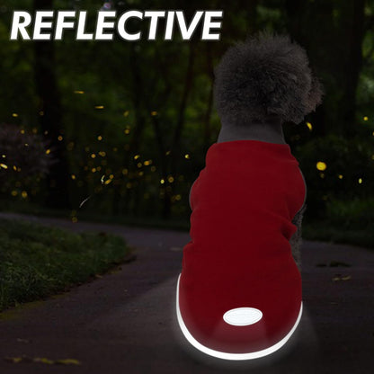 2 Pack Fleece Dog Sweater Pullover Lightweight Reflective Jacket