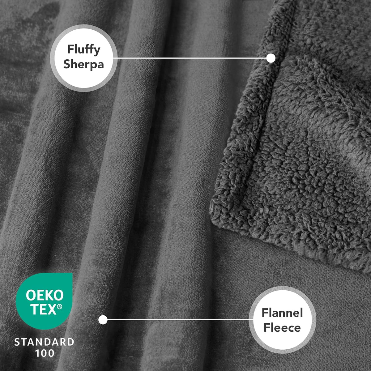 Waterproof Dog Blanket for Large Dog Pet, 90X90 Queen, Dark Grey