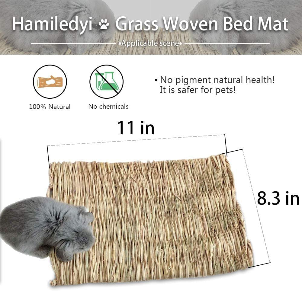Grass Mat for Rabbit Woven Bed Mat Bunny Chew Toys (12PCS)