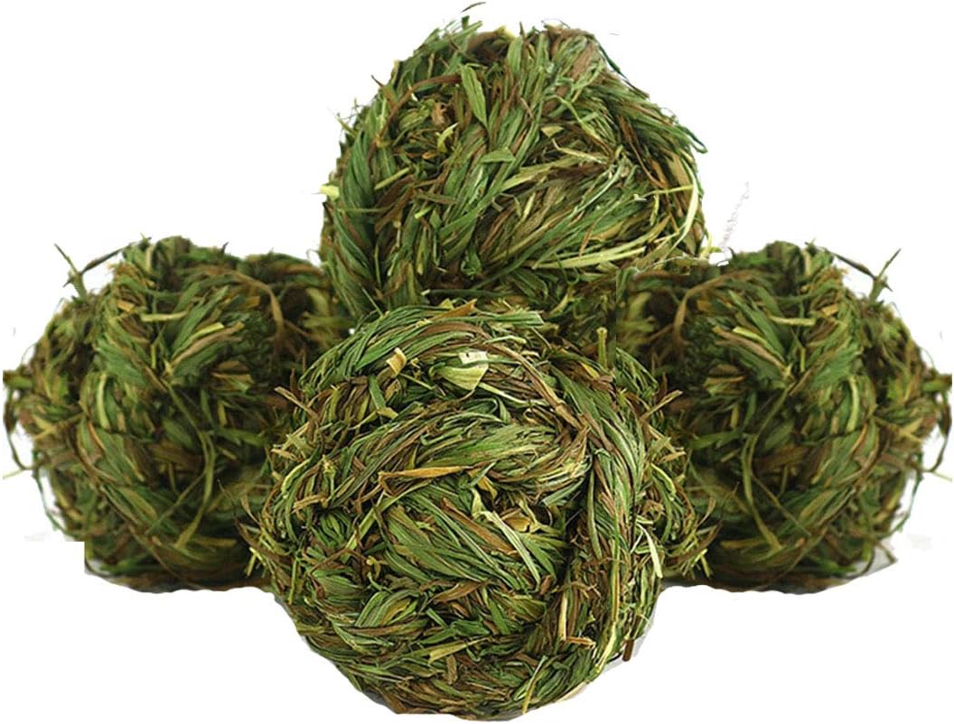 Bunny Grass Toy 4 Pcs Natural Timothy Grass Rabbit Chew Balls