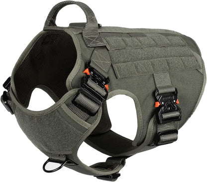 Tactical Dog Harness for Large Dogs,Full Metal Buckles Dog Vest