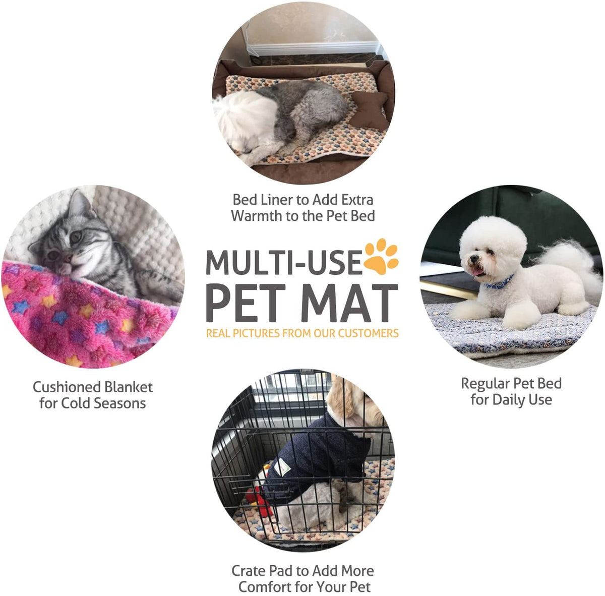 Dog Crate Pad Bed Ultra Soft Pet Mat Star Print Brown 23 X18 Inch