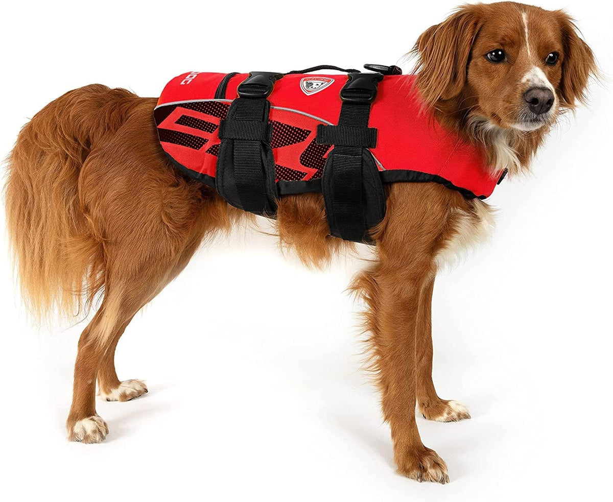 DFD Dog Life Jacket, Dog Life Vest for Swimming - Small, Red