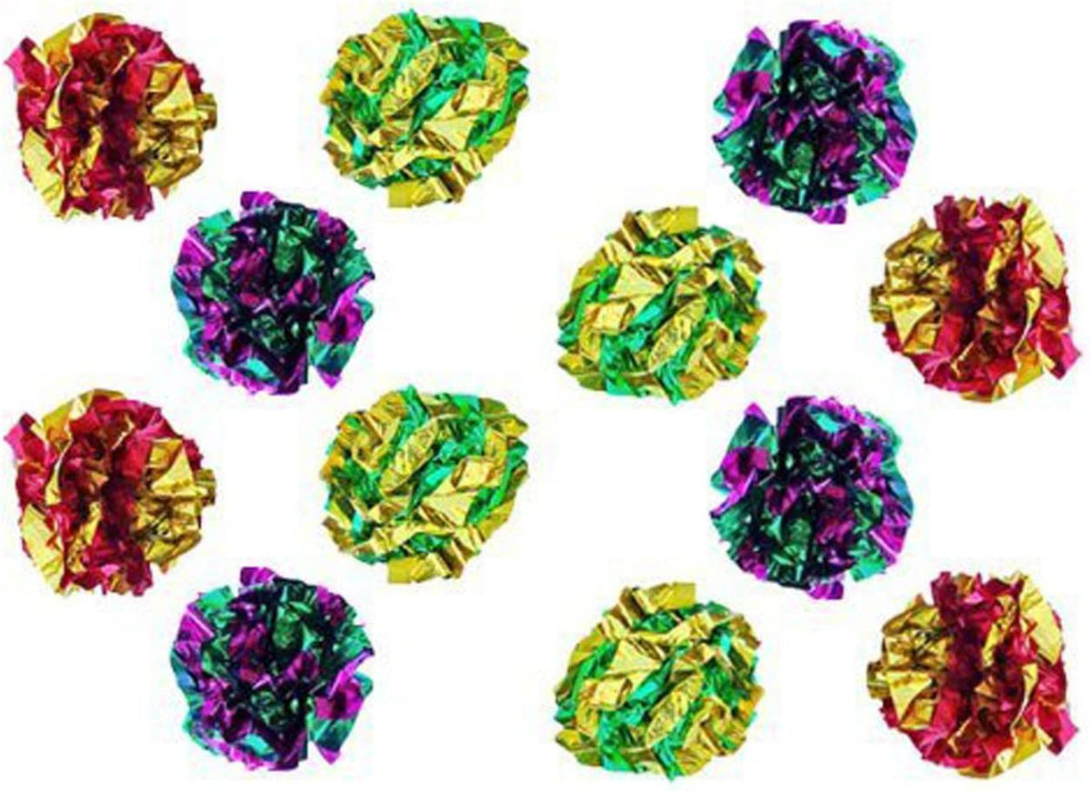 Original Mylar Crinkle Balls Cat Toys - 12 Pack