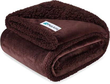 Waterproof Dog Blanket for Large Dog Cat Pet, 60X80, Brown Sherpa
