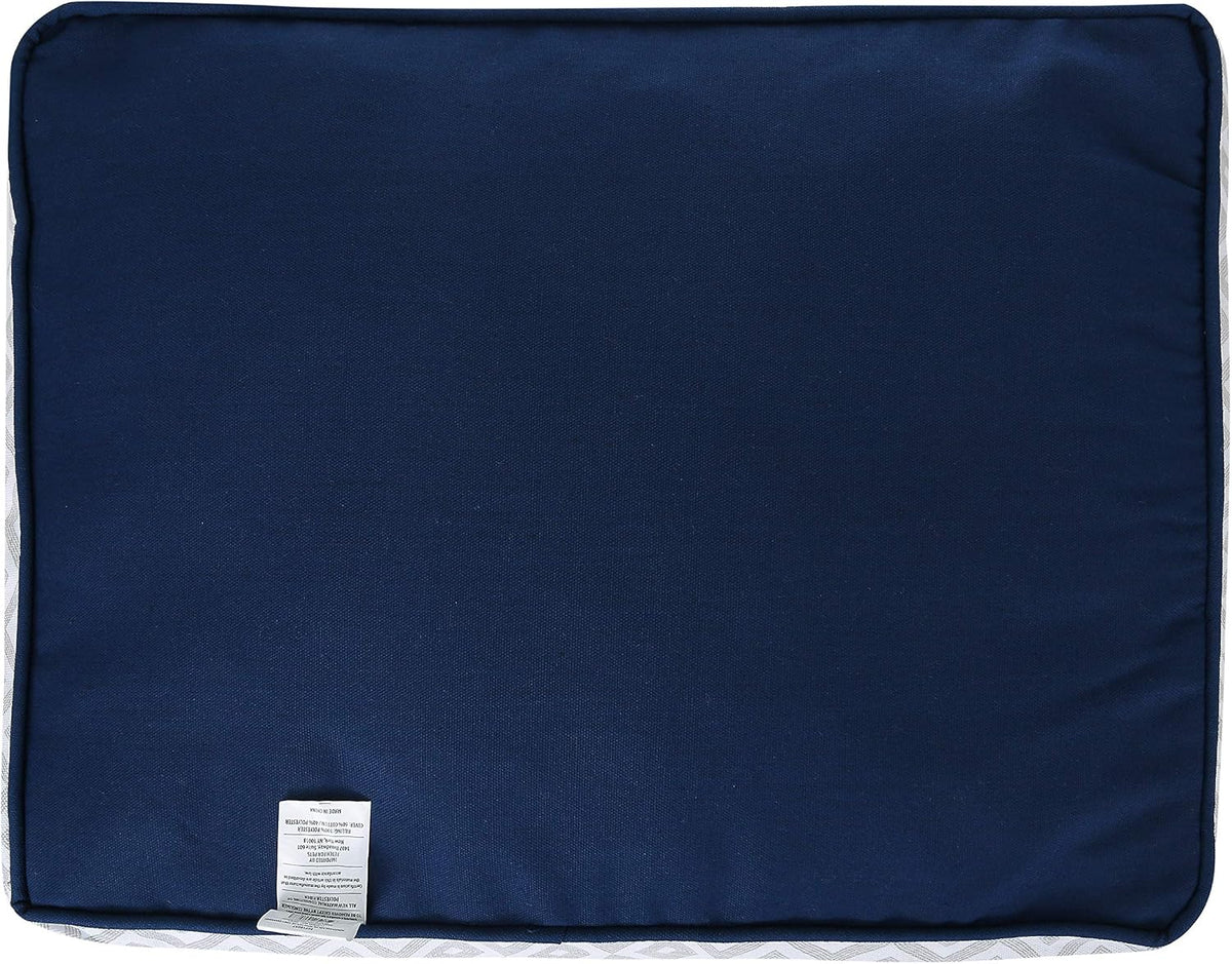 Jonathan Adler Now House for Pets Grey Diamond Cushion Dog Bed, Small Dog Bed, Machine Washable, Cotton/Poly Blend, 17X22X5 Inches