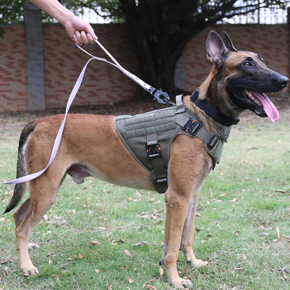 Tactical Dog Harness for Large Dogs,Full Metal Buckles Dog Vest