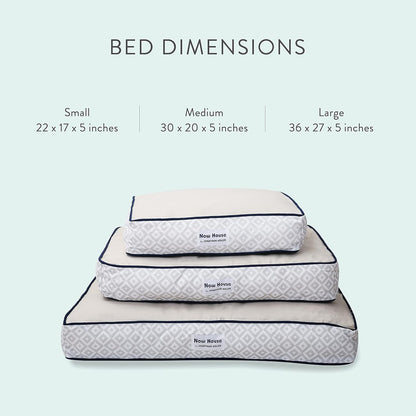 Jonathan Adler Now House for Pets Grey Diamond Cushion Dog Bed, Small Dog Bed, Machine Washable, Cotton/Poly Blend, 17X22X5 Inches