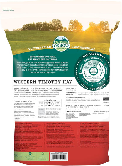 Western Timothy Hay, Rabbit & Guinea Pig Hay, High Fiber, USA, 90 Oz