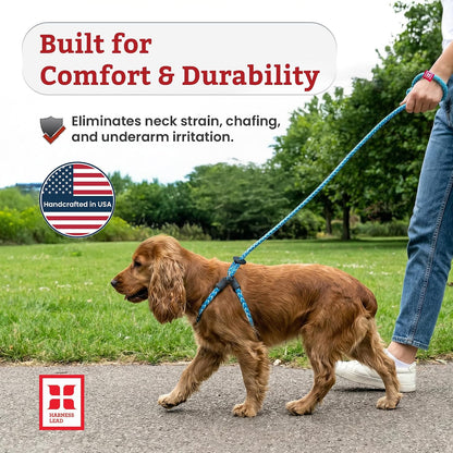 No Pull Dog Harness and Leash Set, anti Pull Dog Harness, One-Piece Cushioned Rope Safely Prevents Escaping and Pulling (Small/Medium, Red/Reflective)
