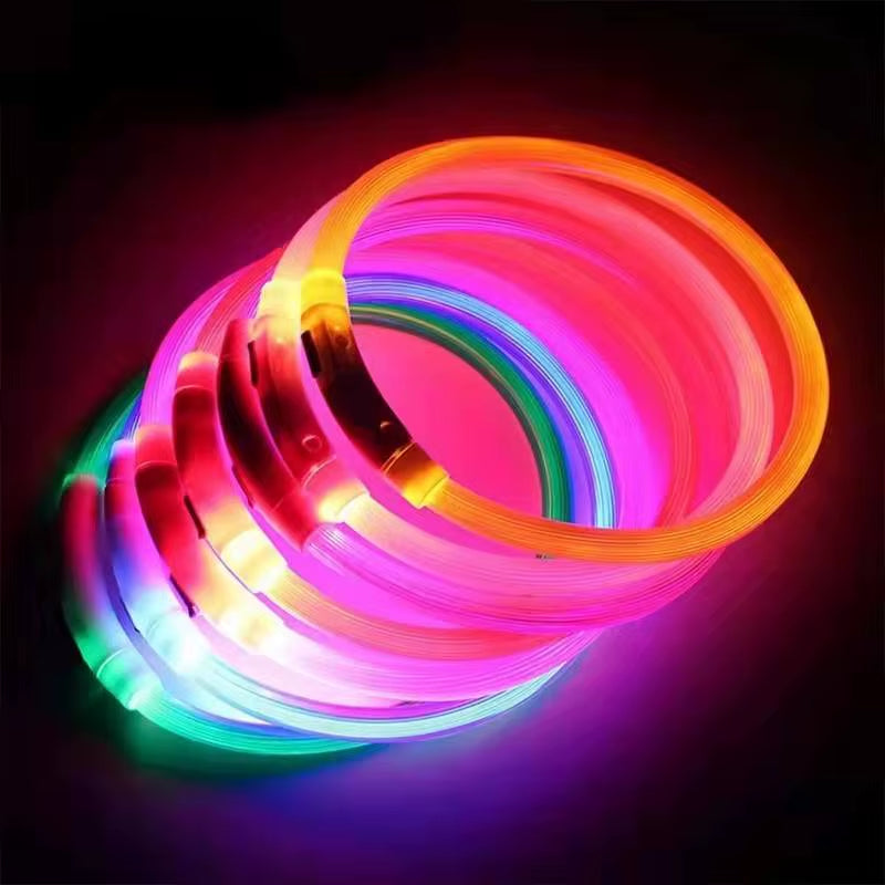 Led Usb Dog Collar Pet Dog Night Luminous Charge Collar Led Night Safety Flashing Glow Dog Loss Prevention Collar Pet Accessorie