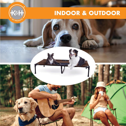 K&H Outdoor Elevated Dog Bed for Large & X-Large Pets, Chocolate, 50X32In