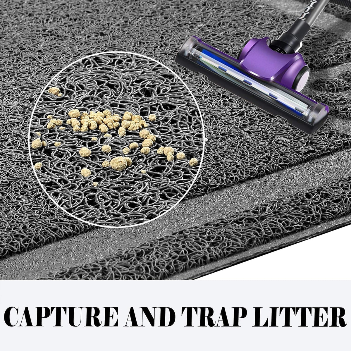 Large Cat Litter Mat Trapper 35"×23", Waterproof, Non-Slip, Gray