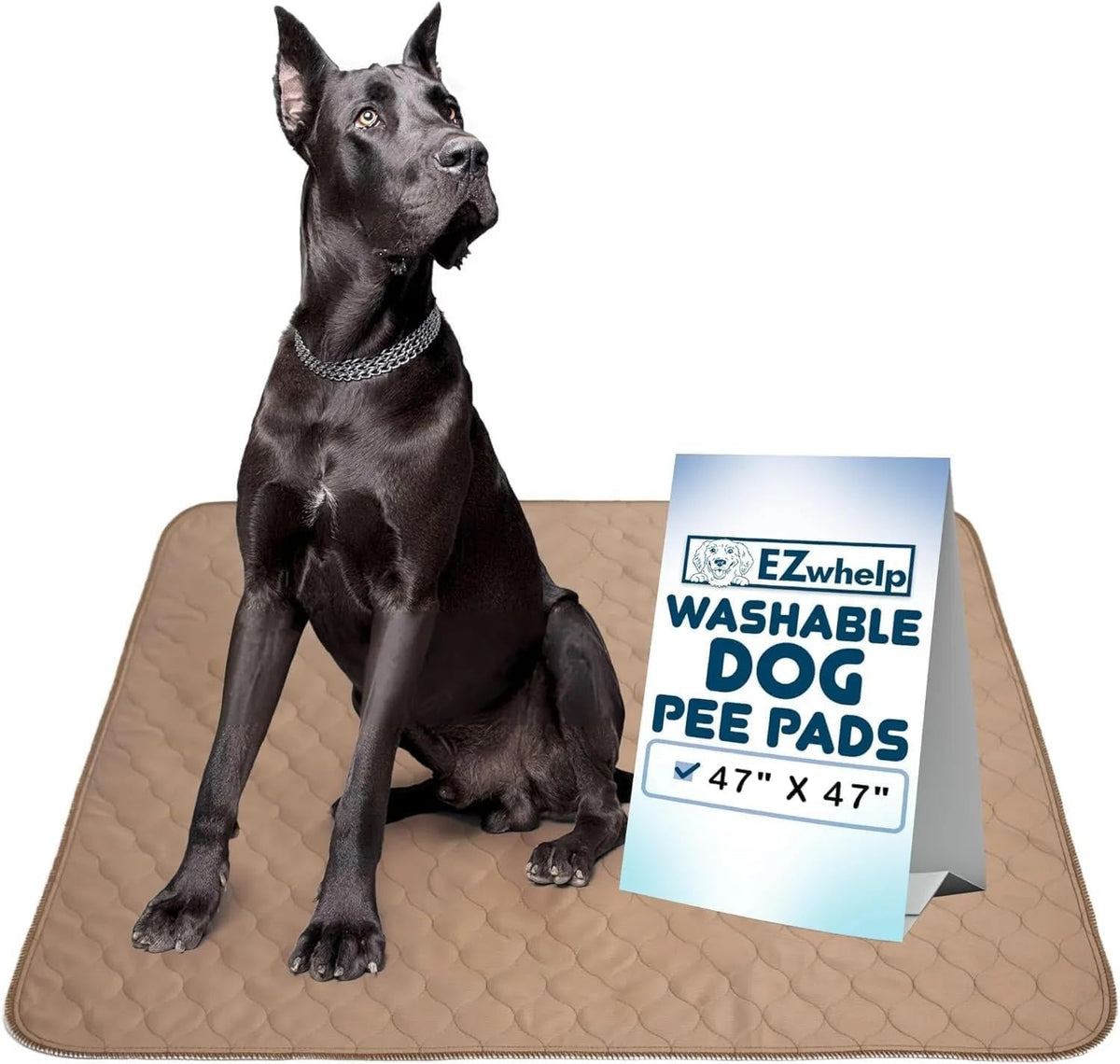 Washable Pee Pads for Dogs - Waterproof Reusable, 47 X 47 In