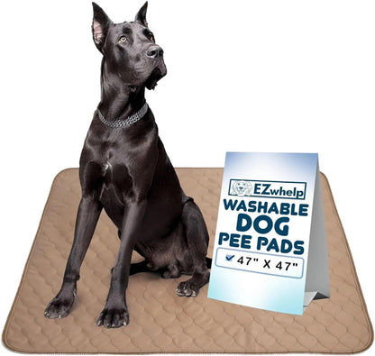 Washable Pee Pads for Dogs - Waterproof Reusable, 47 X 47 In
