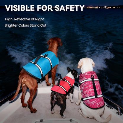Dog Life Vest Rip Stop Dog Swim Vest, M, Blue
