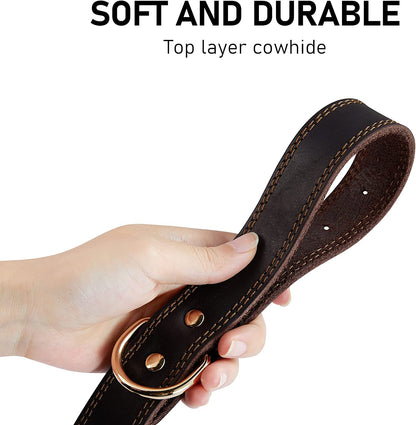 Leather Dog Collar Genuine Cute for Small Dogs(S:0.8" Wide 13.4-15.8" Neck)