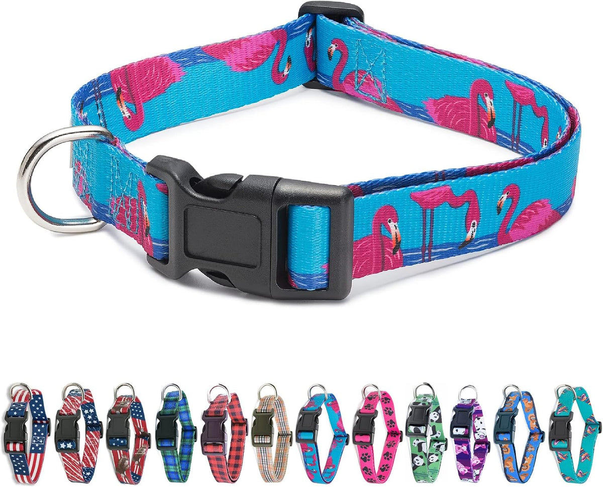 Animal Bug Themed Dog Collar (Flamingo, Medium)