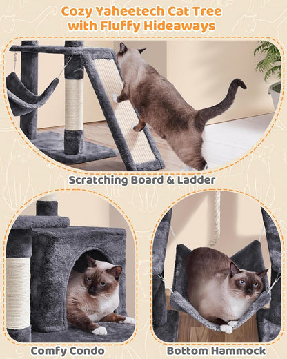 63In Sturdy Large Cat Tree for Indoor Heavy Cats, Tall Tower