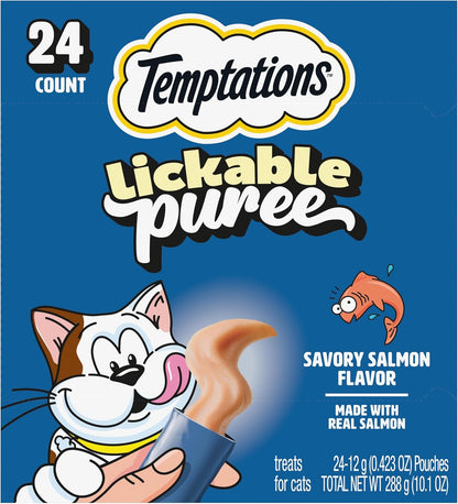 Creamy Puree Lickable Cat Treats, Salmon, 24 Count