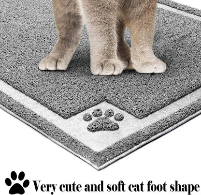 Large Cat Litter Mat Trapper 35"×23", Waterproof, Non-Slip, Gray
