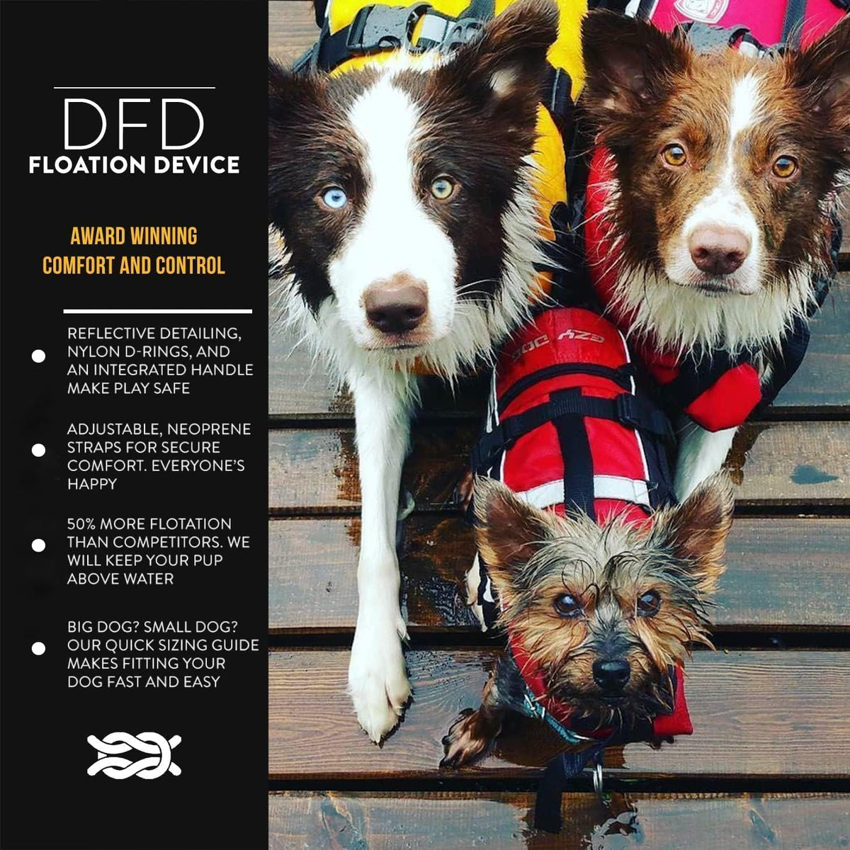 DFD Dog Life Jacket, Dog Life Vest for Swimming - Small, Red