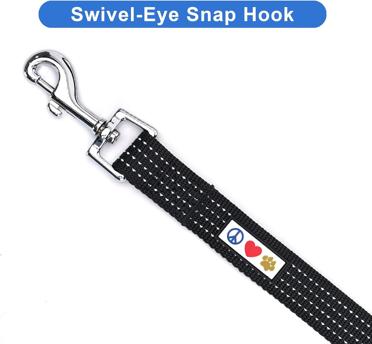 Black Dog Leash 6 Ft XS/S Reflective Durable Lightweight Dog Lead for Small Dogs and Puppies