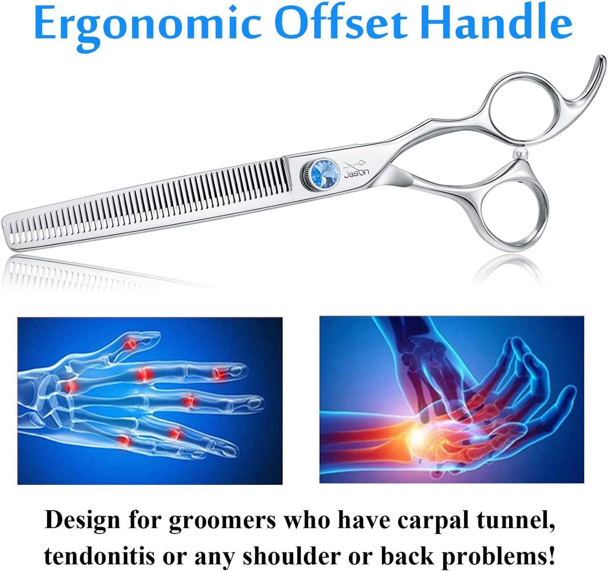 Dog Grooming Thinning Scissors - 7" Trimming Blending Shears 50 Teeth