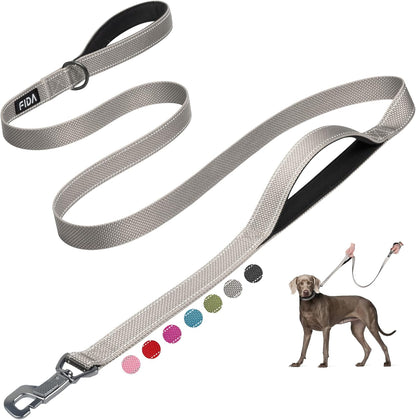 Heavy Duty Dog Leash for Medium Large Dogs, 6 FT, Dual Padded Handles