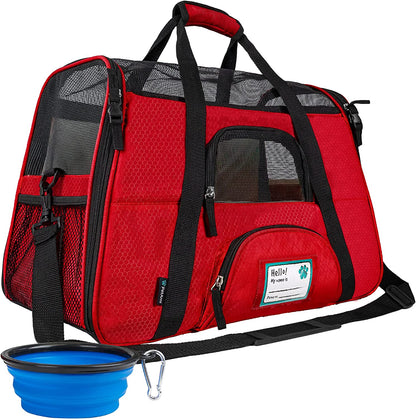 Airline Approved Pet Carrier for Cats & Small Dogs, Small, Red