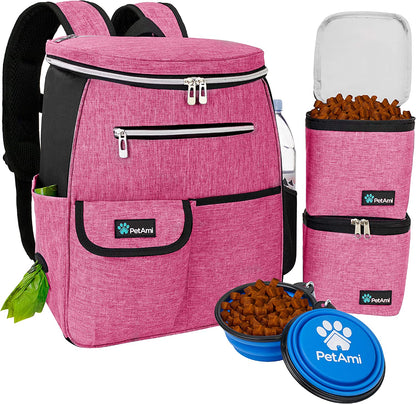 Dog Travel Backpack 27L Airline Approved Pet Supplies Bag, Pink